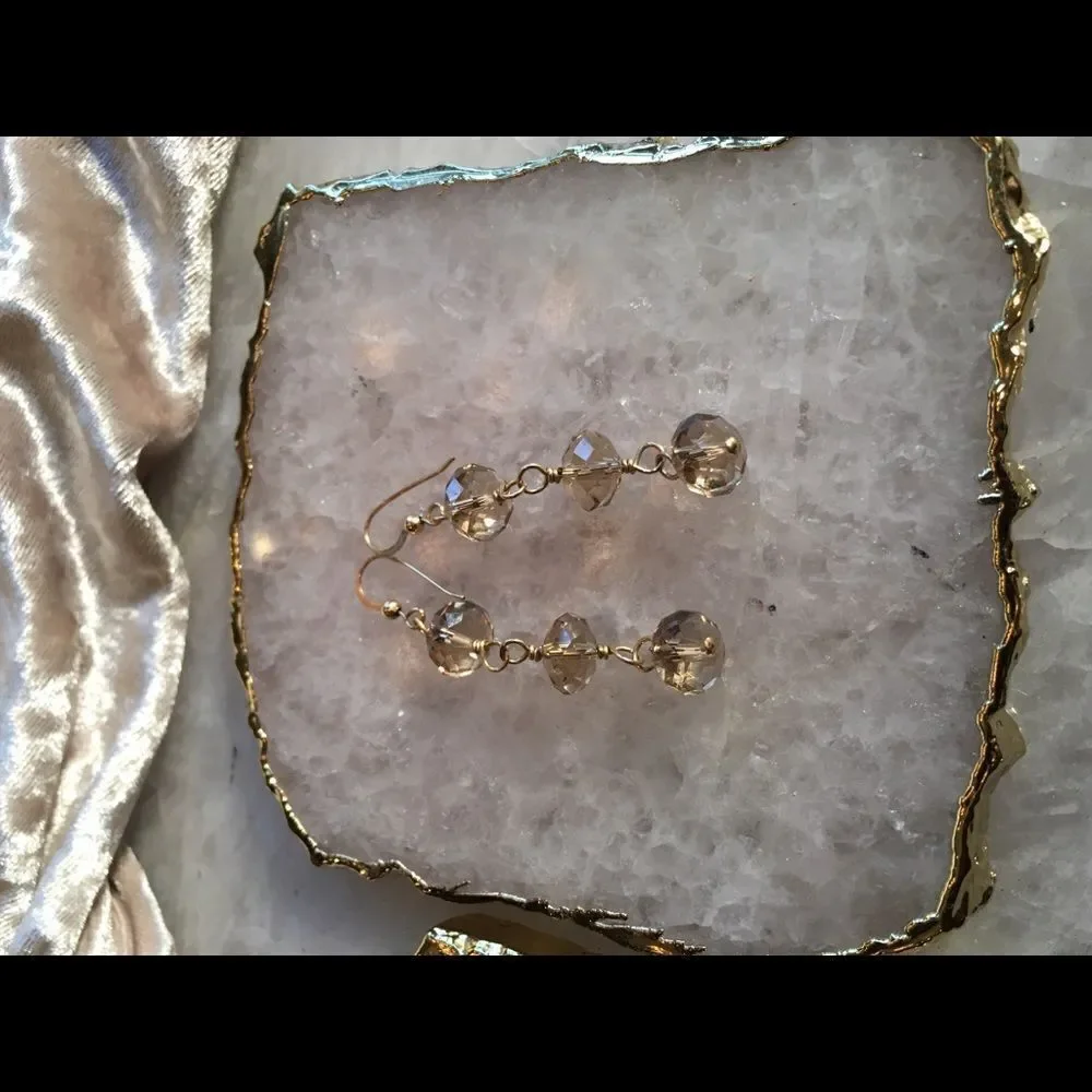 THREE DROP Opaque Faceted Earrings!